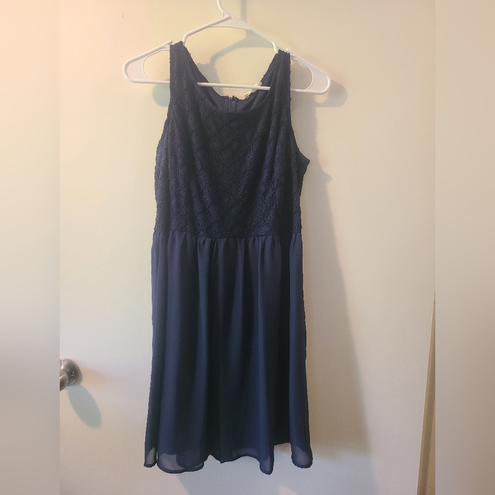 Altar'd State Elegant Navy Midi Dress